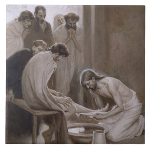 Jesus Washing the Feet of His Disciples Ceramic Tile