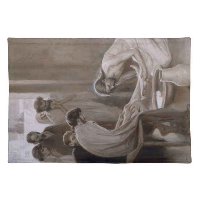 Jesus Washing the Feet of His Disciples Cloth Placemat (Front)