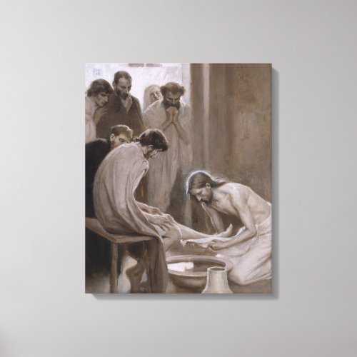 Jesus Washing the Feet of His Disciples Edelfelt Canvas Print
