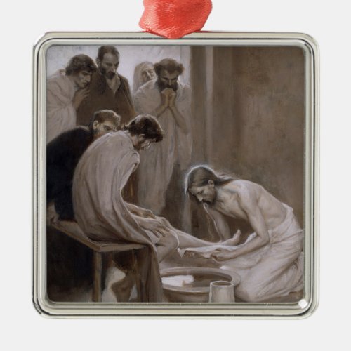 Jesus Washing the Feet of His Disciples Metal Ornament