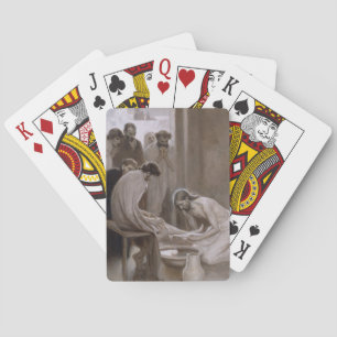 Jesus Washing the Feet of His Disciples Poker Cards