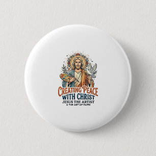 Jesus Watercolor Hobby T-Shirt Inspirational Faith Button