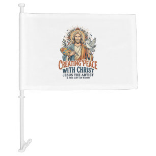 Jesus Watercolor Hobby T-Shirt Inspirational Faith Car Flag