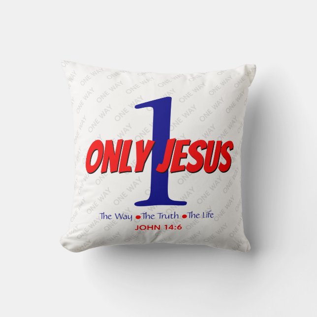 Jesus Way Truth Life Christian Throw Pillow (Front)