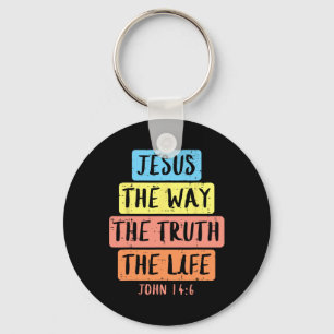 Jesus Way Truth Life John 146 Easter Religious Wom Keychain