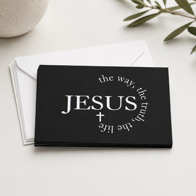 Jesus way, truth, life John 14:6 Cross Note Card (Creator Uploaded)