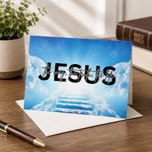 Jesus way, truth, life John 14:6 Heaven Stairs Note Card