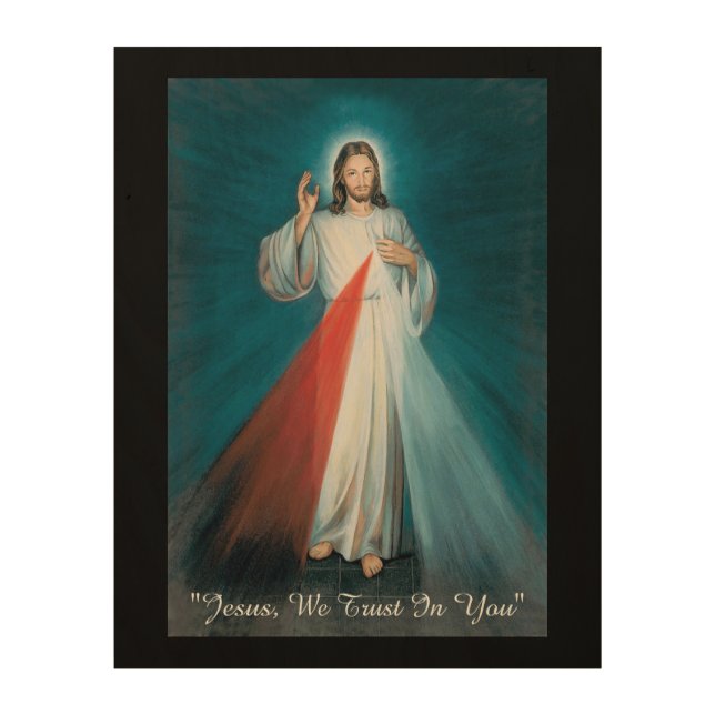 jesus we trust in you wood wall art (Front)