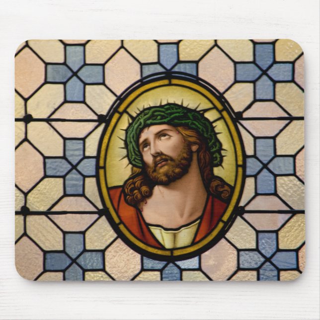 Jesus Wearing Crown Of Thorns Mouse Pad (Front)