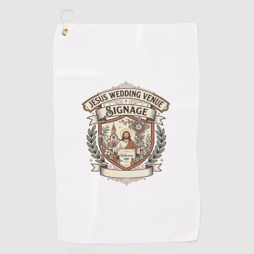 Jesus Wedding Venue Signage Jesus Wedding Venue Si Golf Towel