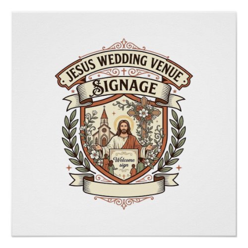 Jesus Wedding Venue Signage Jesus Wedding Venue Si Poster