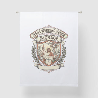 Jesus Wedding Venue Signage Jesus Wedding Venue Si Sheer Curtains