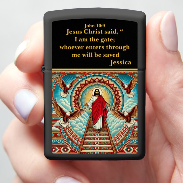Jesus Welcomes at Heaven’s Door Zippo Lighter (In Hand)
