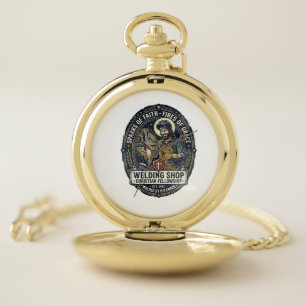 Jesus Welder Metal Shop T-Shirt Inspirational Fait Pocket Watch