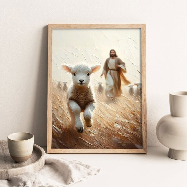 Jesus Will Save the Lamb, Christian Art, Jesus and Poster (Creator Uploaded)