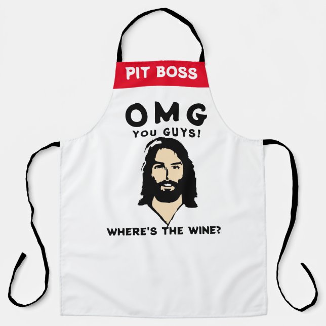 Jesus Wine Apron - Funny Custom Saying Gift (Front)