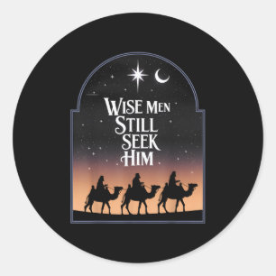 Jesus Wise Men Still Seek Him Christian Christmas Classic Round Sticker