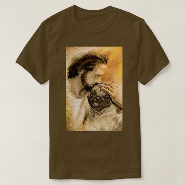 Jesus Wit Pug Dog Pug Dog Lover T-Shirt (Design Front)