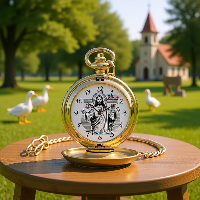Jesus With a Serene Look Pocket Watch (Creator Uploaded)