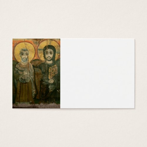 Jesus with Abbot Coptic Icon