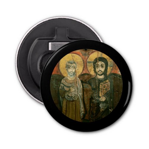 Jesus with Abbot Coptic Icon Bottle Opener