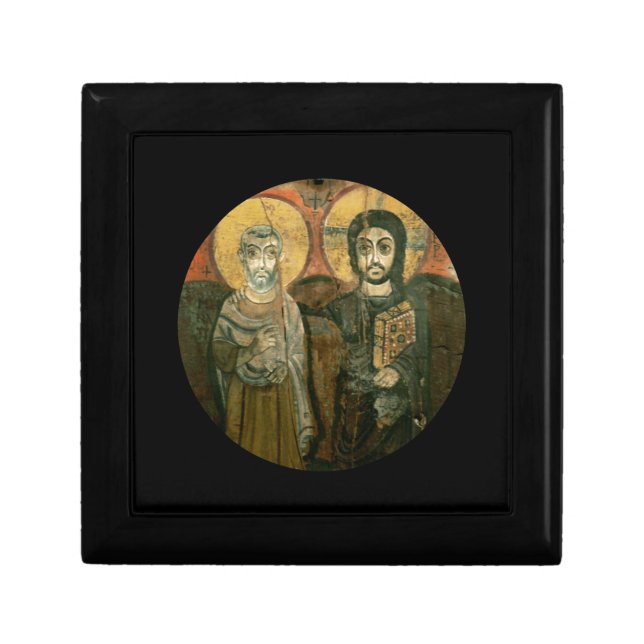 Jesus with Abbot Coptic Icon Gift Box (Front)