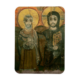 Jesus with Abbot Coptic Icon Magnet