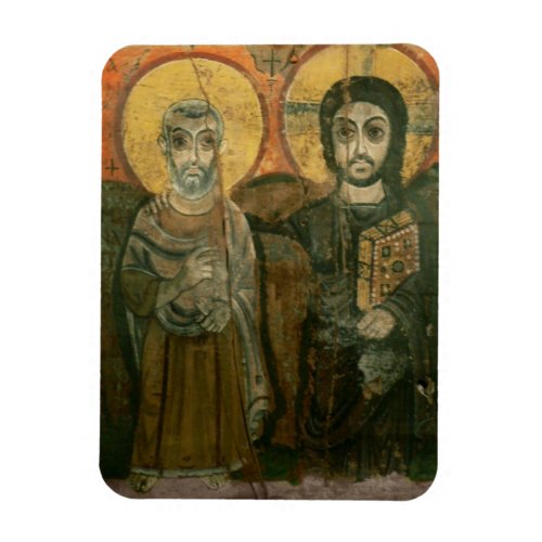 Jesus with Abbot Coptic Icon Magnet