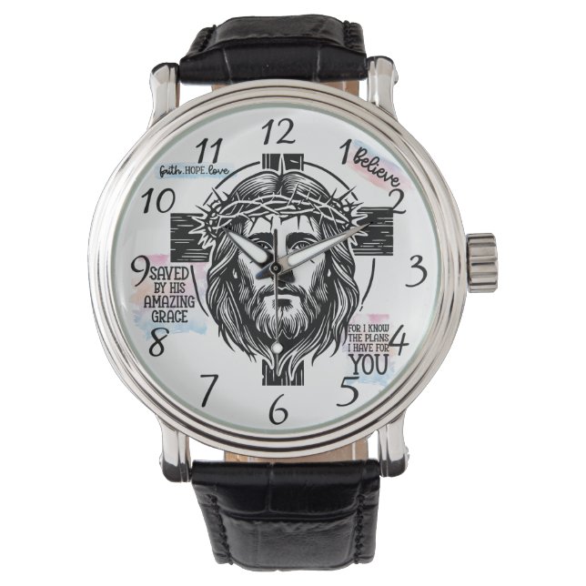 Jesus With Crown of Thorns Watch (Front)