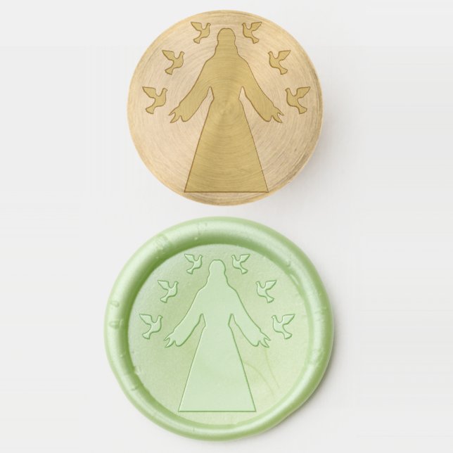 jesus with doves wax seal stamp (Stamped)