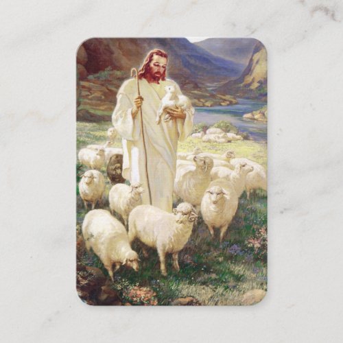 Jesus With Flock Psalm 23 Prayer Card