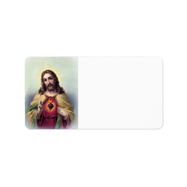 Jesus with Glowing Heart Label (Front)