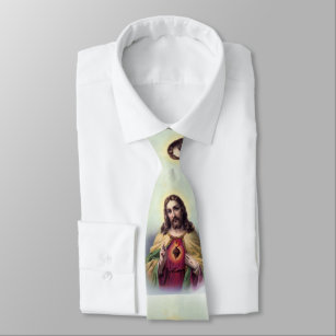 Jesus with Glowing Heart Neck Tie