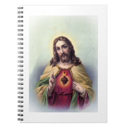 Jesus with Glowing Sacred Heart Notebook