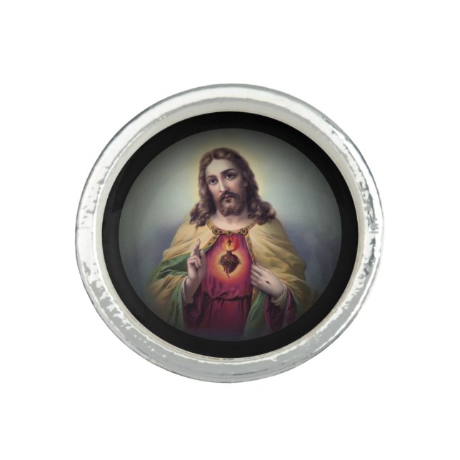 Jesus with Glowing Sacred Heart Ring (Front)