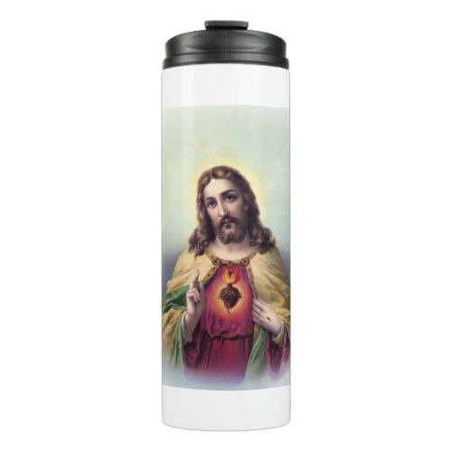 Jesus with Glowing Sacred Heart Thermal Tumbler