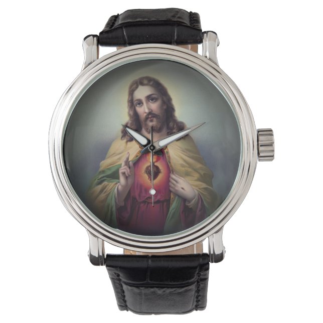 Jesus with Glowing Sacred Heart Watch (Front)