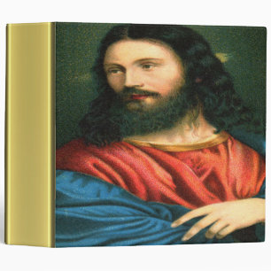 Jesus with his arms cross gold foil texture 3 ring binder