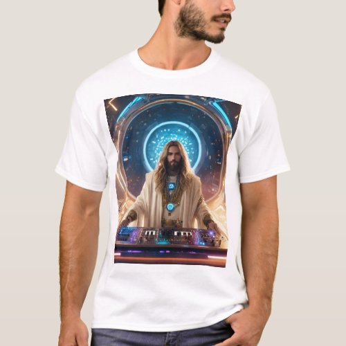 Jesus with long wavy blonde hair and beard  T_Shirt