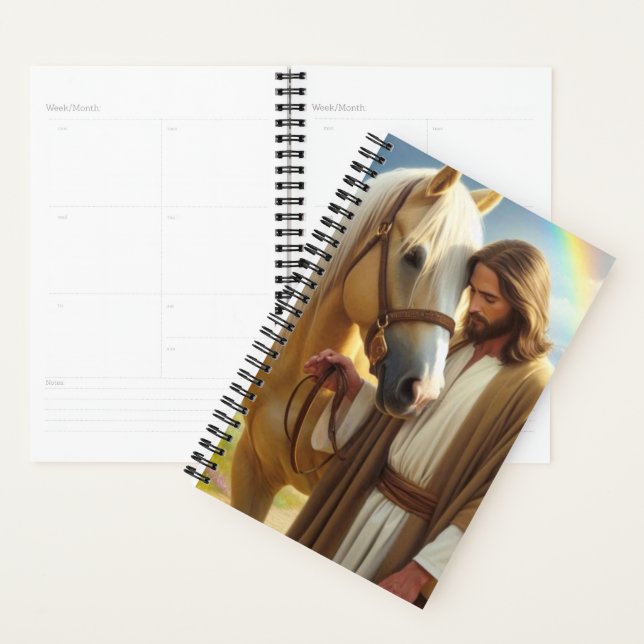 Jesus with Palomino Horse in Scenic Landscape Planner (Display)