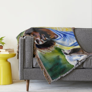Jesus with the Lambs Throw Blanket
