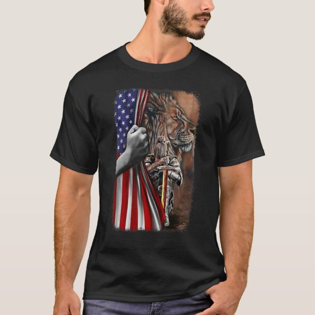 Jesus Woman Warrior Of Christ Lion God Judah Usa F T-Shirt (Front)