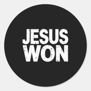 Jesus Won Christian Faith Religious  Classic Round Sticker