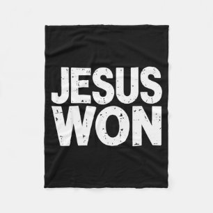 Jesus Won Christian Faith Religious  Fleece Blanket