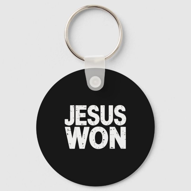 Jesus Won Christian Faith Religious  Keychain (Front)