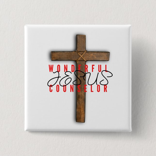 Jesus Wonderful Counselor Button (Front)