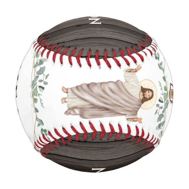 Jesus wooden cross He is Risen Catholic Baseball (Front)