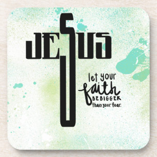 Jesus Word Art Beverage Coaster