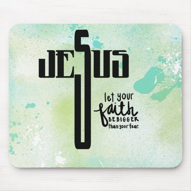 Jesus Word Art Mouse Pad (Front)