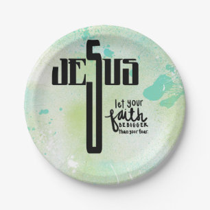 Jesus Word Art Paper Plates